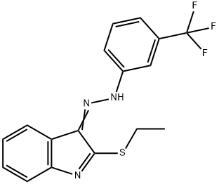 2-(ETHYLSULFANYL)-3H-INDOL-3-ONE N-[3-(TRIFLUOROMETHYL)PHENYL]HYDRAZONE Struktur