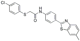 2-[(4-CHLOROPHENYL)THIO]-N-[4-(6-METHYL-1,3-BENZOTHIAZOL-2-YL)PHENYL]ACETAMIDE Struktur