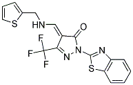 (4E)-2-(1,3-BENZOTHIAZOL-2-YL)-4-{[(THIEN-2-YLMETHYL)AMINO]METHYLENE}-5-(TRIFLUOROMETHYL)-2,4-DIHYDRO-3H-PYRAZOL-3-ONE Struktur