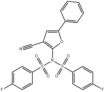 N-(3-CYANO-5-PHENYL-2-FURYL)-4-FLUORO-N-[(4-FLUOROPHENYL)SULFONYL]BENZENESULFONAMIDE Struktur