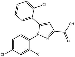 5-(2-CHLOROPHENYL)-1-(2,4-DICHLOROPHENYL)-1H-PYRAZOLE-3-CARBOXYLIC ACID Struktur