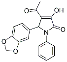 4-ACETYL-5-(1,3-BENZODIOXOL-5-YL)-3-HYDROXY-1-PHENYL-1,5-DIHYDRO-2H-PYRROL-2-ONE Struktur