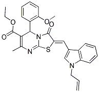 (Z)-ETHYL 2-((1-ALLYL-1H-INDOL-3-YL)METHYLENE)-5-(2-METHOXYPHENYL)-7-METHYL-3-OXO-3,5-DIHYDRO-2H-THIAZOLO[3,2-A]PYRIMIDINE-6-CARBOXYLATE Struktur