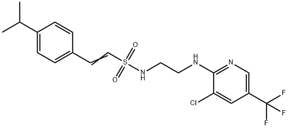 (E)-N-(2-([3-CHLORO-5-(TRIFLUOROMETHYL)-2-PYRIDINYL]AMINO)ETHYL)-2-(4-ISOPROPYLPHENYL)-1-ETHENESULFONAMIDE Struktur