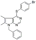 7-BENZYL-4-[(4-BROMOPHENYL)SULFANYL]-5,6-DIMETHYL-7H-PYRROLO[2,3-D]PYRIMIDINE Struktur