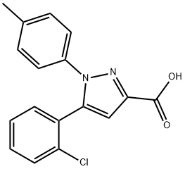 5-(2-CHLOROPHENYL)-1-(4-METHYLPHENYL)-1H-PYRAZOLE-3-CARBOXYLIC ACID Struktur