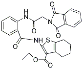 ETHYL 2-(2-(2-(1,3-DIOXOISOINDOLIN-2-YL)ACETAMIDO)BENZAMIDO)-4,5,6,7-TETRAHYDROBENZO[B]THIOPHENE-3-CARBOXYLATE Struktur