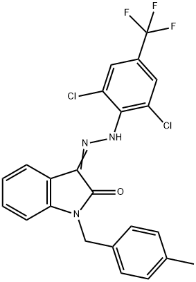 1-(4-METHYLBENZYL)-1H-INDOLE-2,3-DIONE 3-(N-[2,6-DICHLORO-4-(TRIFLUOROMETHYL)PHENYL]HYDRAZONE) Struktur