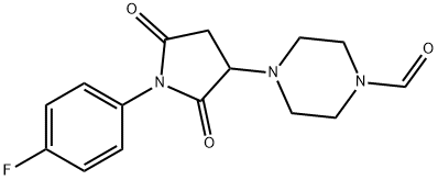 4-[1-(4-FLUOROPHENYL)-2,5-DIOXO-3-PYRROLIDINYL]-1-PIPERAZINECARBALDEHYDE Struktur