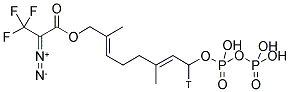 (E,E)-(2-DIAZO-TRIFLUOROPROPIONYLOXY) GERANYL DIPHOSPHATE, [1-3H] Struktur