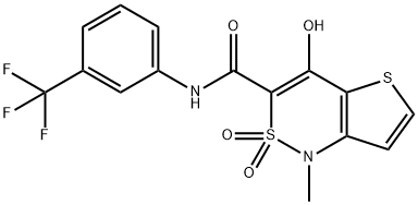 4-HYDROXY-1-METHYL-2,2-DIOXO-N-[3-(TRIFLUOROMETHYL)PHENYL]-1,2-DIHYDRO-2LAMBDA6-THIENO[3,2-C][1,2]THIAZINE-3-CARBOXAMIDE Struktur