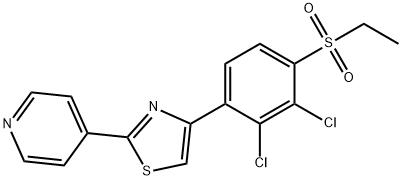 2,3-DICHLORO-4-[2-(4-PYRIDINYL)-1,3-THIAZOL-4-YL]PHENYL ETHYL SULFONE Struktur