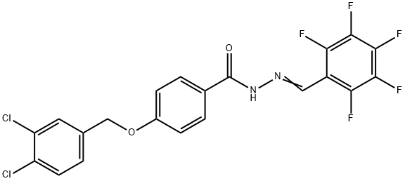 4-[(3,4-DICHLOROBENZYL)OXY]-N'-[(E)-(2,3,4,5,6-PENTAFLUOROPHENYL)METHYLIDENE]BENZENECARBOHYDRAZIDE Struktur