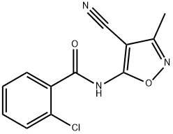 2-CHLORO-N-(4-CYANO-3-METHYL-5-ISOXAZOLYL)BENZENECARBOXAMIDE Struktur