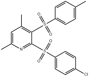 2-[(4-CHLOROPHENYL)SULFONYL]-4,6-DIMETHYL-3-[(4-METHYLPHENYL)SULFONYL]PYRIDINE Struktur