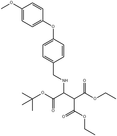 2-(TERT-BUTYL) 1,1-DIETHYL 2-([4-(4-METHOXYPHENOXY)BENZYL]AMINO)-1,1,2-ETHANETRICARBOXYLATE Struktur