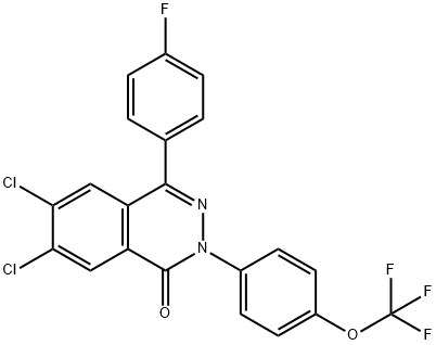 6,7-DICHLORO-4-(4-FLUOROPHENYL)-2-[4-(TRIFLUOROMETHOXY)PHENYL]-1(2H)-PHTHALAZINONE Struktur