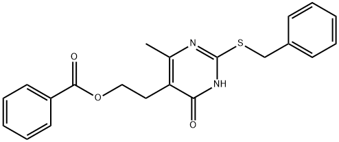 2-[2-(BENZYLSULFANYL)-4-METHYL-6-OXO-1,6-DIHYDRO-5-PYRIMIDINYL]ETHYL BENZENECARBOXYLATE Struktur