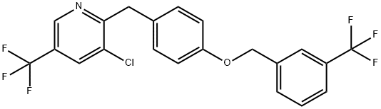 3-CHLORO-5-(TRIFLUOROMETHYL)-2-(4-([3-(TRIFLUOROMETHYL)BENZYL]OXY)BENZYL)PYRIDINE Struktur