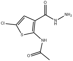 N-[5-CHLORO-3-(HYDRAZINOCARBONYL)-2-THIENYL]ACETAMIDE Struktur