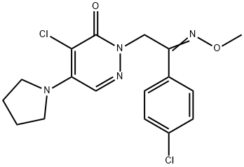 4-CHLORO-2-[2-(4-CHLOROPHENYL)-2-(METHOXYIMINO)ETHYL]-5-(1-PYRROLIDINYL)-3(2H)-PYRIDAZINONE Struktur