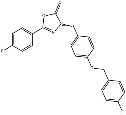 (4Z)-4-{4-[(4-FLUOROBENZYL)OXY]BENZYLIDENE}-2-(4-FLUOROPHENYL)-1,3-OXAZOL-5(4H)-ONE Struktur