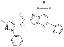 N-(3-METHYL-1-PHENYL-1H-PYRAZOL-5-YL)-5-THIEN-2-YL-7-(TRIFLUOROMETHYL)PYRAZOLO[1,5-A]PYRIMIDINE-2-CARBOXAMIDE Struktur