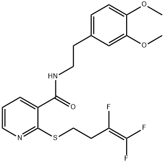 N-(3,4-DIMETHOXYPHENETHYL)-2-[(3,4,4-TRIFLUORO-3-BUTENYL)SULFANYL]NICOTINAMIDE Struktur