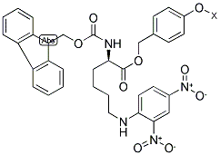 FMOC-D-LYS(DNP)-P-ALKOXYBENZYL ALCOHOL RESIN Struktur