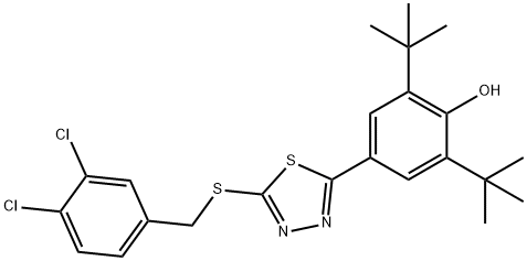 2,6-DI(TERT-BUTYL)-4-(5-[(3,4-DICHLOROBENZYL)SULFANYL]-1,3,4-THIADIAZOL-2-YL)BENZENOL Struktur