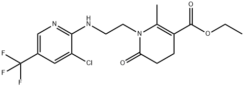 ETHYL 1-(2-([3-CHLORO-5-(TRIFLUOROMETHYL)-2-PYRIDINYL]AMINO)ETHYL)-2-METHYL-6-OXO-1,4,5,6-TETRAHYDRO-3-PYRIDINECARBOXYLATE Struktur