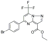 5-(4-BROMO-PHENYL)-7-TRIFLUOROMETHYL-PYRAZOLO[1,5-A]PYRIMIDINE-3-CARBOXYLIC ACID ETHYL ESTER Struktur