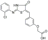 [3-((Z)-{(2E)-2-[(2-CHLOROPHENYL)IMINO]-4-OXO-1,3-THIAZOLIDIN-5-YLIDENE}METHYL)PHENOXY]ACETIC ACID Struktur