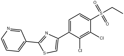 2,3-DICHLORO-4-[2-(3-PYRIDINYL)-1,3-THIAZOL-4-YL]PHENYL ETHYL SULFONE Struktur