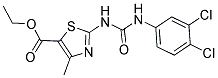 ETHYL 2-({[(3,4-DICHLOROPHENYL)AMINO]CARBONYL}AMINO)-4-METHYL-1,3-THIAZOLE-5-CARBOXYLATE Struktur