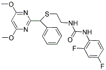 N-2,4-DIFLUOROPHENYL-N'-[2-[A-(4,6-DIMETHOXYPYRIMIDIN-2-YL)BENZYLTHIO]ETHYL]UREA Struktur