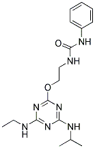 1-(2-(4-(ETHYLAMINO)-6-(ISOPROPYLAMINO)-1,3,5-TRIAZIN-2-YLOXY)ETHYL)-3-PHENYLUREA Struktur