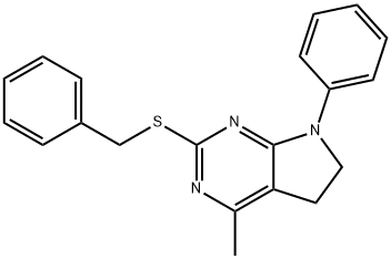 2-(BENZYLSULFANYL)-4-METHYL-7-PHENYL-6,7-DIHYDRO-5H-PYRROLO[2,3-D]PYRIMIDINE Struktur