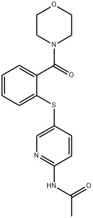 N-(5-([2-(MORPHOLINOCARBONYL)PHENYL]SULFANYL)-2-PYRIDINYL)ACETAMIDE Struktur