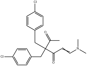 (E)-3,3-BIS(4-CHLOROBENZYL)-6-(DIMETHYLAMINO)-5-HEXENE-2,4-DIONE Struktur