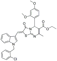 (Z)-ETHYL 2-((1-(2-CHLOROBENZYL)-1H-INDOL-3-YL)METHYLENE)-5-(2,4-DIMETHOXYPHENYL)-7-METHYL-3-OXO-3,5-DIHYDRO-2H-THIAZOLO[3,2-A]PYRIMIDINE-6-CARBOXYLATE|