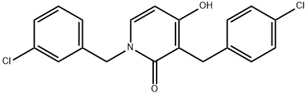 1-(3-CHLOROBENZYL)-3-(4-CHLOROBENZYL)-4-HYDROXY-2(1H)-PYRIDINONE Struktur