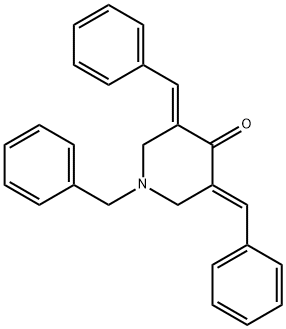 1-BENZYL-3,5-BIS[(E)-PHENYLMETHYLIDENE]TETRAHYDRO-4(1H)-PYRIDINONE Struktur