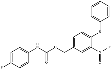 3-NITRO-4-(PHENYLSULFANYL)BENZYL N-(4-FLUOROPHENYL)CARBAMATE Struktur