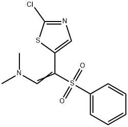 (E)-2-(2-CHLORO-1,3-THIAZOL-5-YL)-N,N-DIMETHYL-2-(PHENYLSULFONYL)-1-ETHENAMINE Struktur