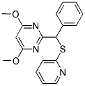 4,6-DIMETHOXY-2-[A-(PYRIMIDIN-2-YLTHIO)BENZYL]PYRIMIDINE Struktur