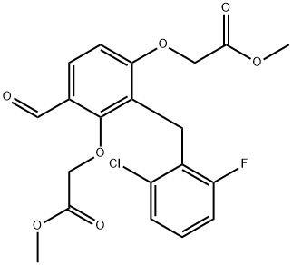 METHYL 2-[2-(2-CHLORO-6-FLUOROBENZYL)-4-FORMYL-3-(2-METHOXY-2-OXOETHOXY)PHENOXY]ACETATE Struktur