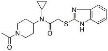 N-(1-ACETYLPIPERIDIN-4-YL)-2-[(2-BENZIMIDAZOLYL)THIO]-N-CYCLOPROPYLACETAMIDE Struktur