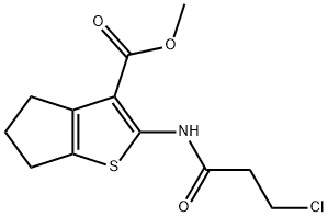 4H-CYCLOPENTA[B]THIOPHENE-3-CARBOXYLIC ACID, 2-[(3-CHLORO-1-OXOPROPYL)AMINO]-5,6-DIHYDRO-, METHYL ESTER Struktur