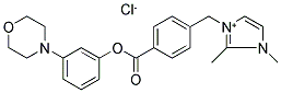 1,2-DIMETHYL-3-(4-[(3-MORPHOLINOPHENOXY)CARBONYL]BENZYL)-1H-IMIDAZOL-3-IUM CHLORIDE Struktur